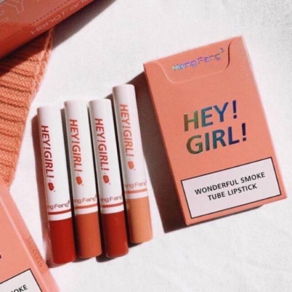 4in1 Trending Lipstick Set Cigarette Shape Matte Long Lasting Easy To Colour Non-sticky Unfading Lip Gloss Makeup Cosmetic For Makeup